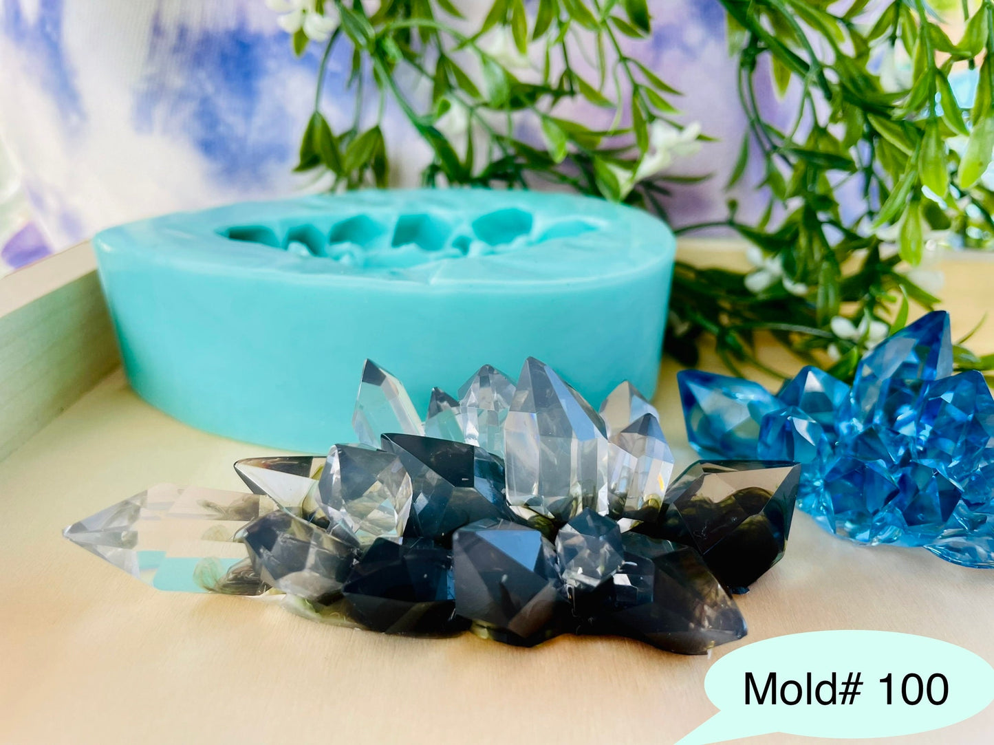 High quality crystal cluster silicone mold || resin crystal silicone mold || Crystal Mold || Mold#100