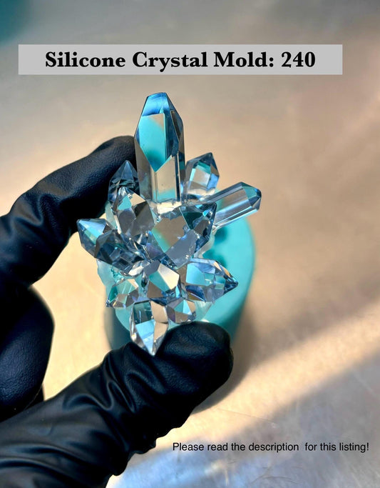 Shiny Crystal Cluster Silicone Mold, Classique Mold 240, Resin Crystal Mold
