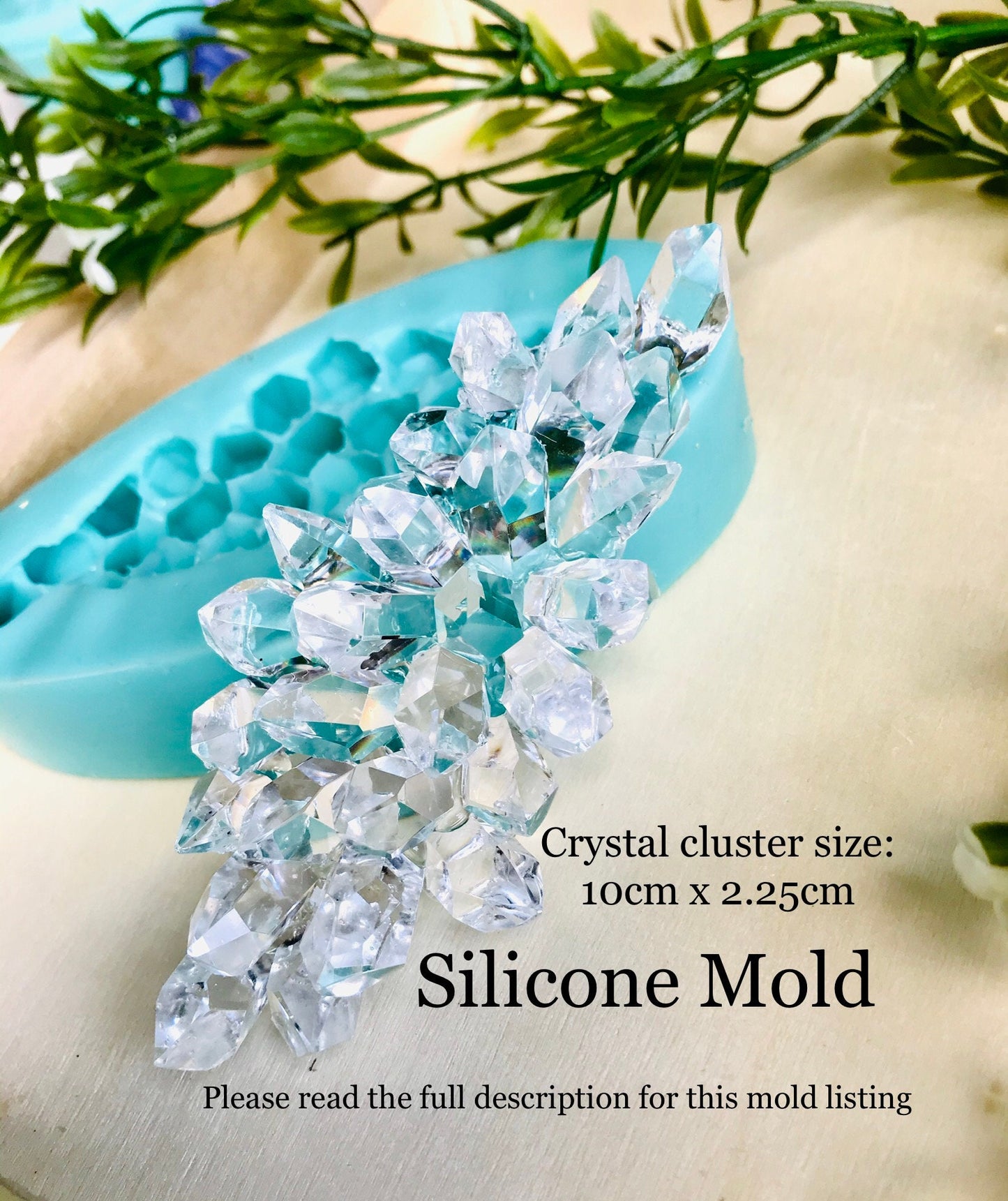 Glossy Crystal Cluster Silicone Mold || Classique Silicone Shiny Mold || Long Crystal Cluster Silicone Mold ||