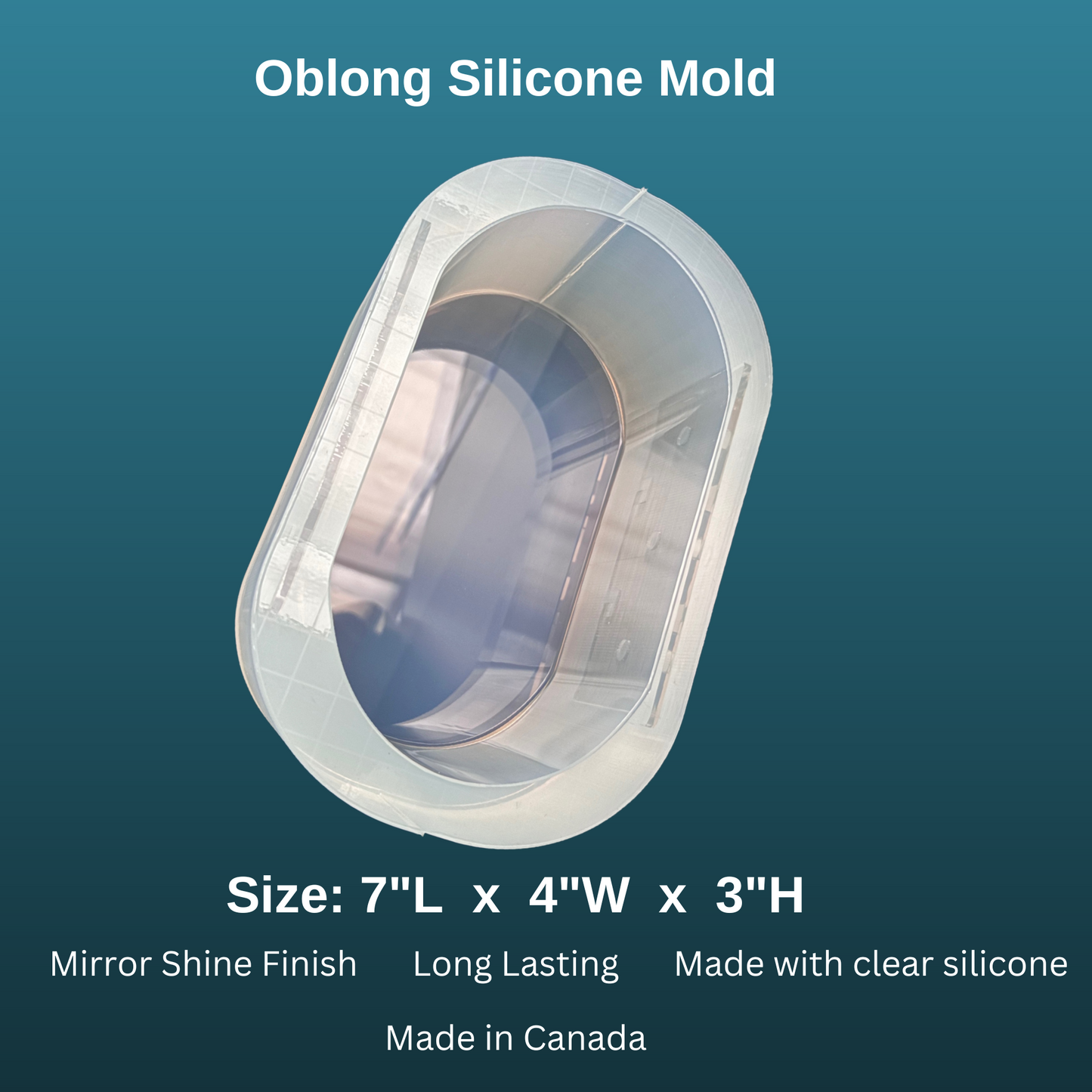 Oblong Silicone Mold - 7" L x 4" W x 3" H