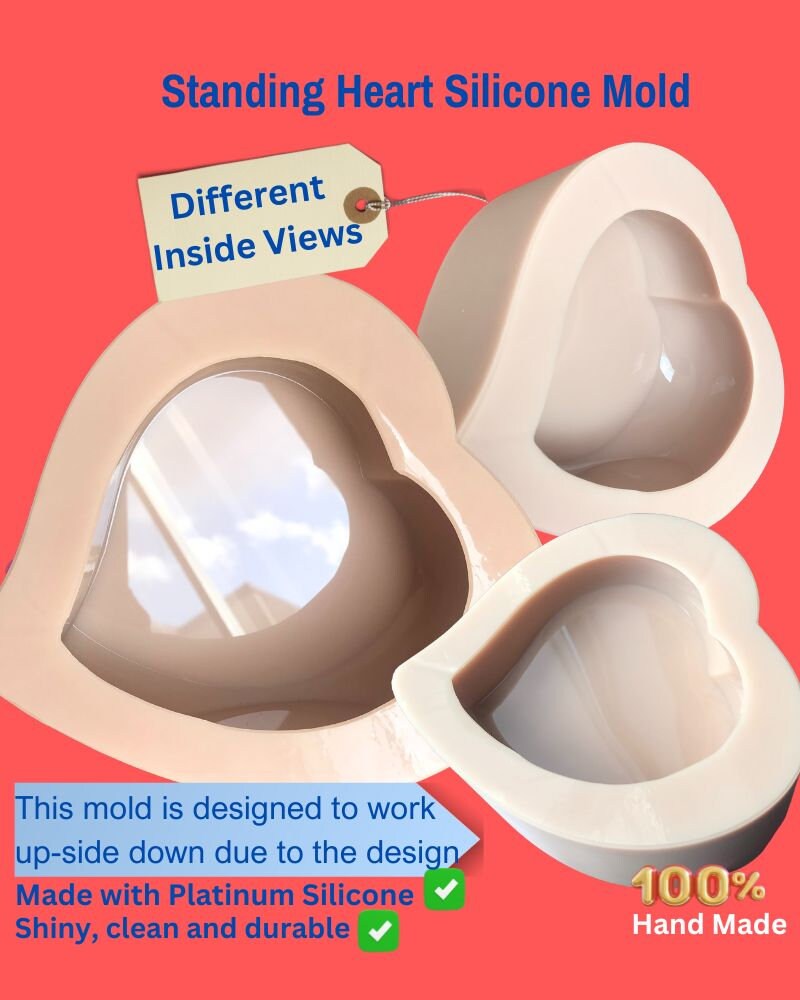 Resin heart silicone molds, Mini heart mold, deep silicone heart mold, resin casting mold, Classique Molds, Flower preservation molds