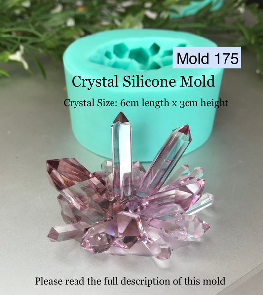 Shiny Crystal Cluster Silicone Mold, Classique Mold 175, Resin Crystal Mold