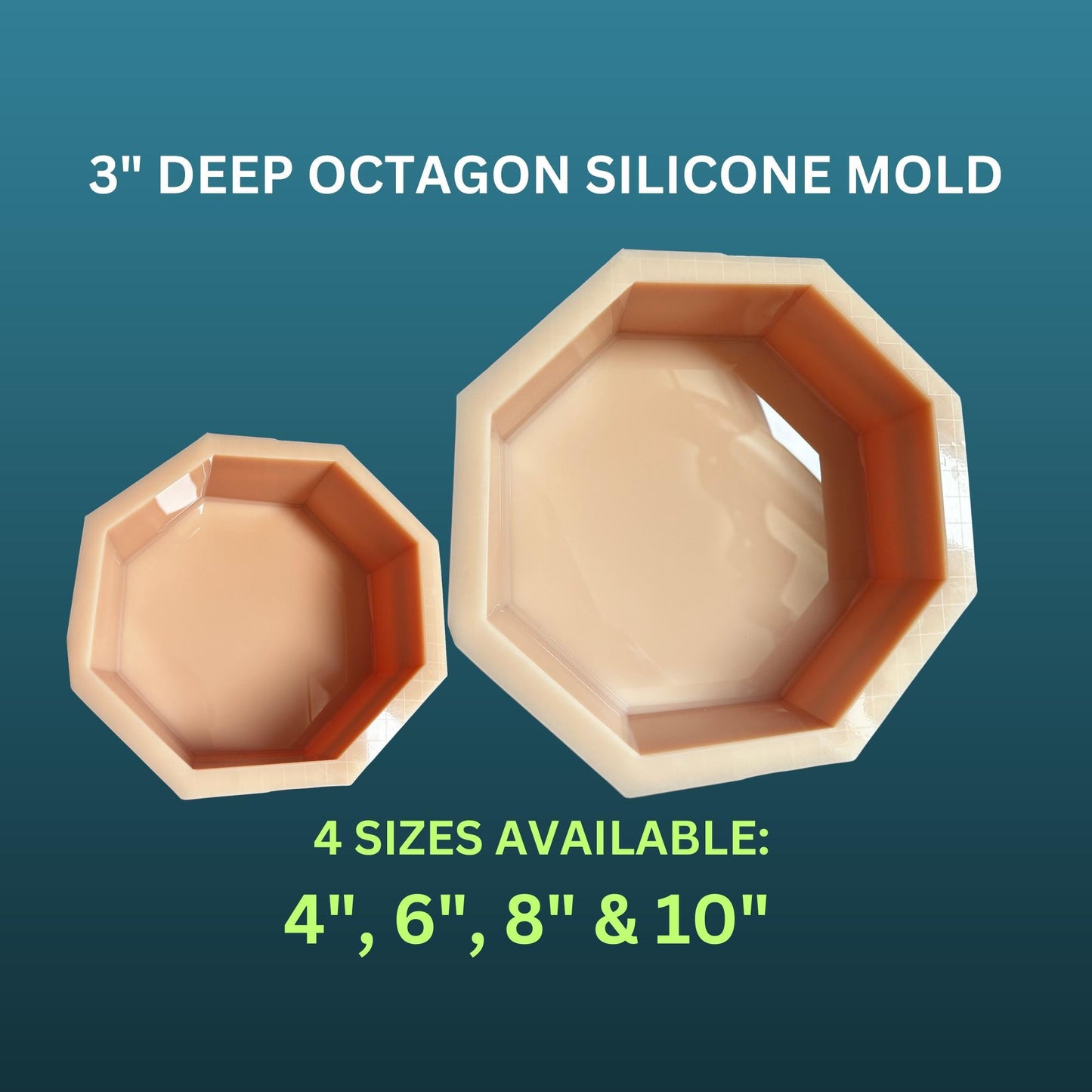 3" Deep Octagon Silicone Molds, Flower Preservation Molds, Deep Casting Molds, Deep Resin Molds, Molds For Flower Preservation