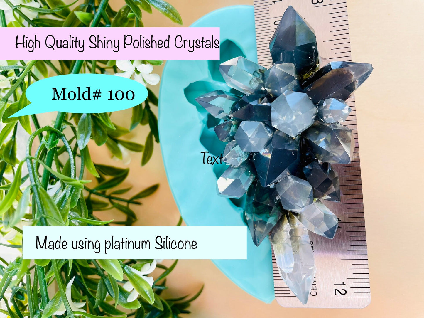 High quality crystal cluster silicone mold || resin crystal silicone mold || Crystal Mold || Mold#100