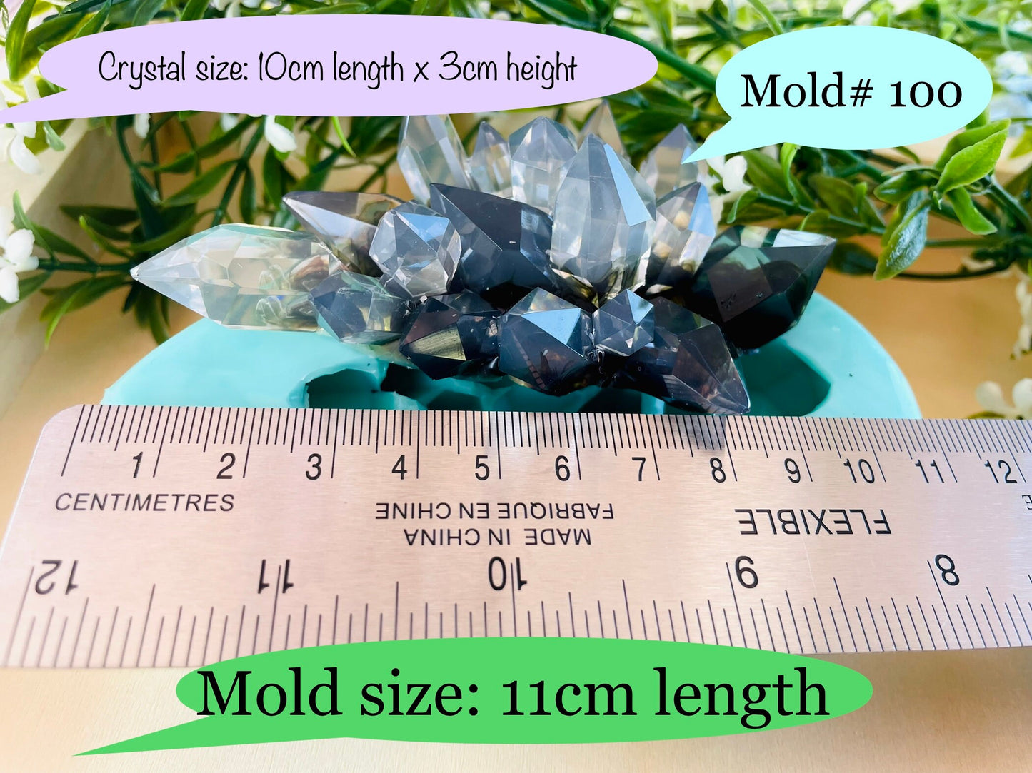 High quality crystal cluster silicone mold || resin crystal silicone mold || Crystal Mold || Mold#100