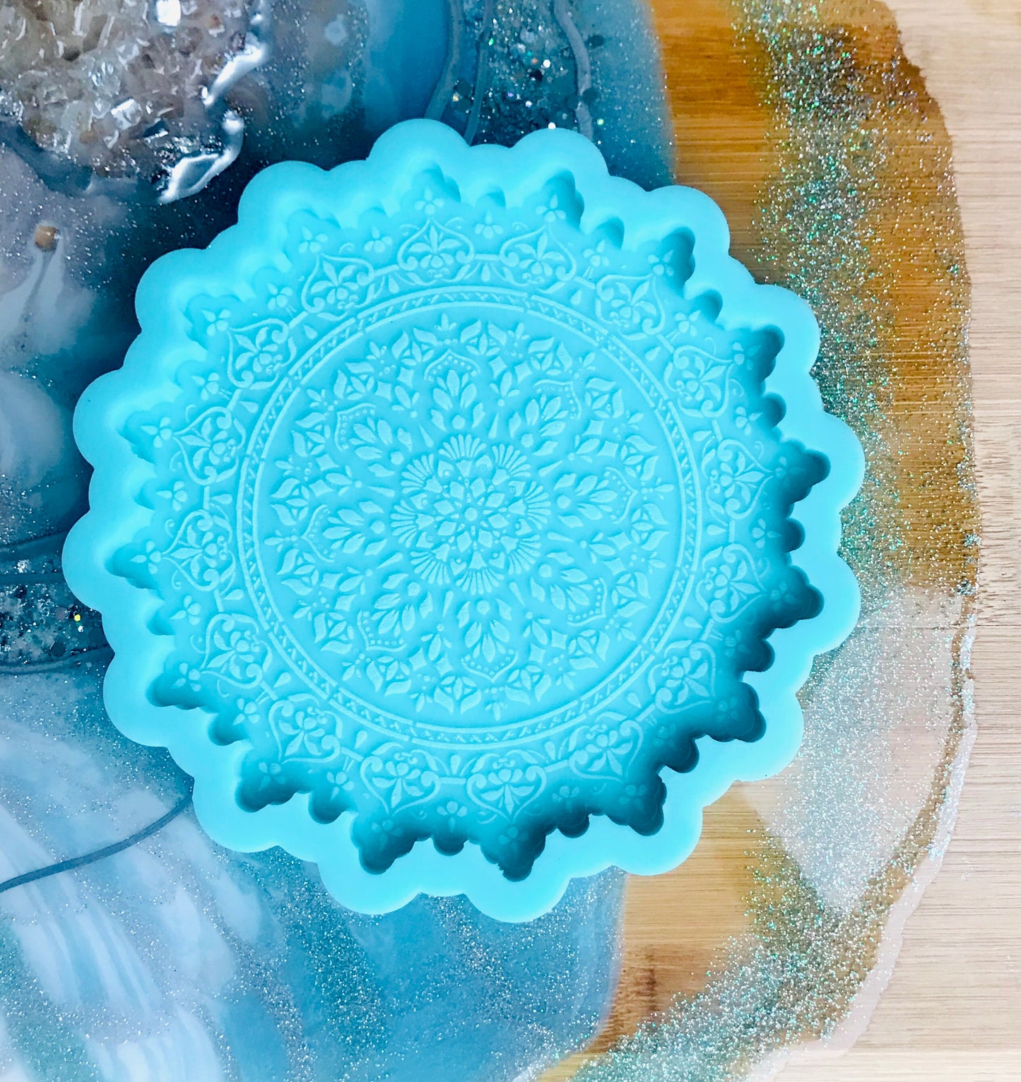 5” mandala silicone resin mold || Coaster silicone Mold