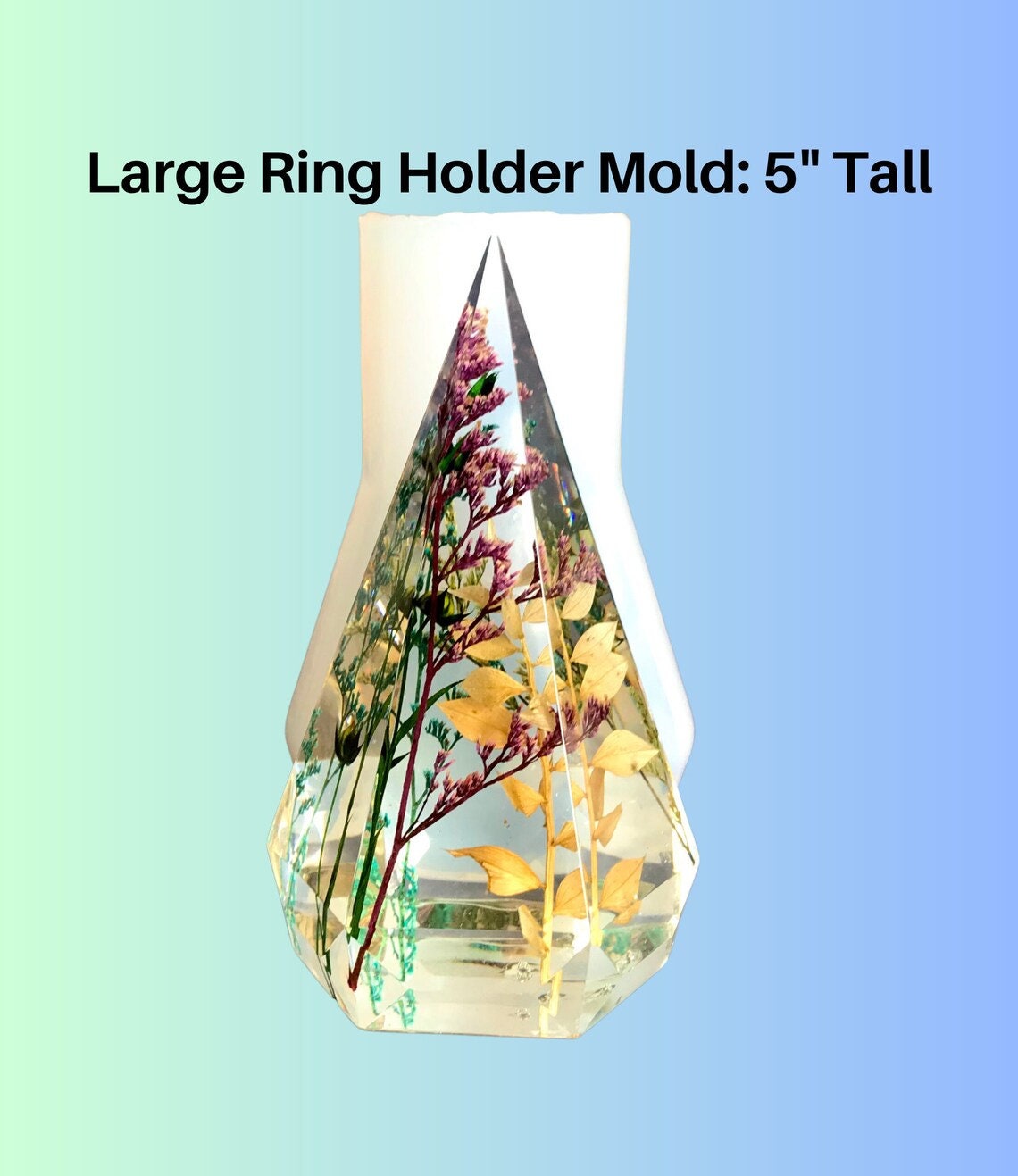 Large Ring Holder Mold, 5" Tall Ring Holder, Flower preservation Molds, Casting Molds, Classique Molds