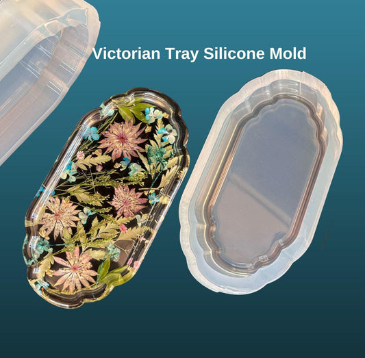 Victorian Tray Silicone Mold, Flower Preservation Mold, Resin Casting Mold