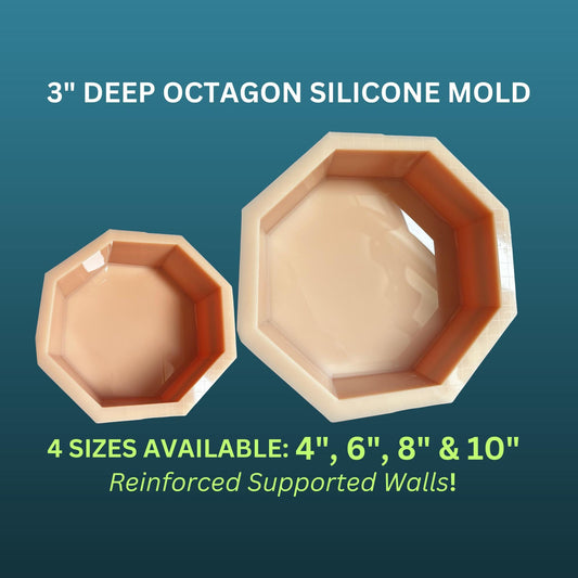 3" Deep Octagon Silicone Molds, Flower Preservation Molds, Deep Casting Molds, Deep Resin Molds, Molds For Flower Preservation