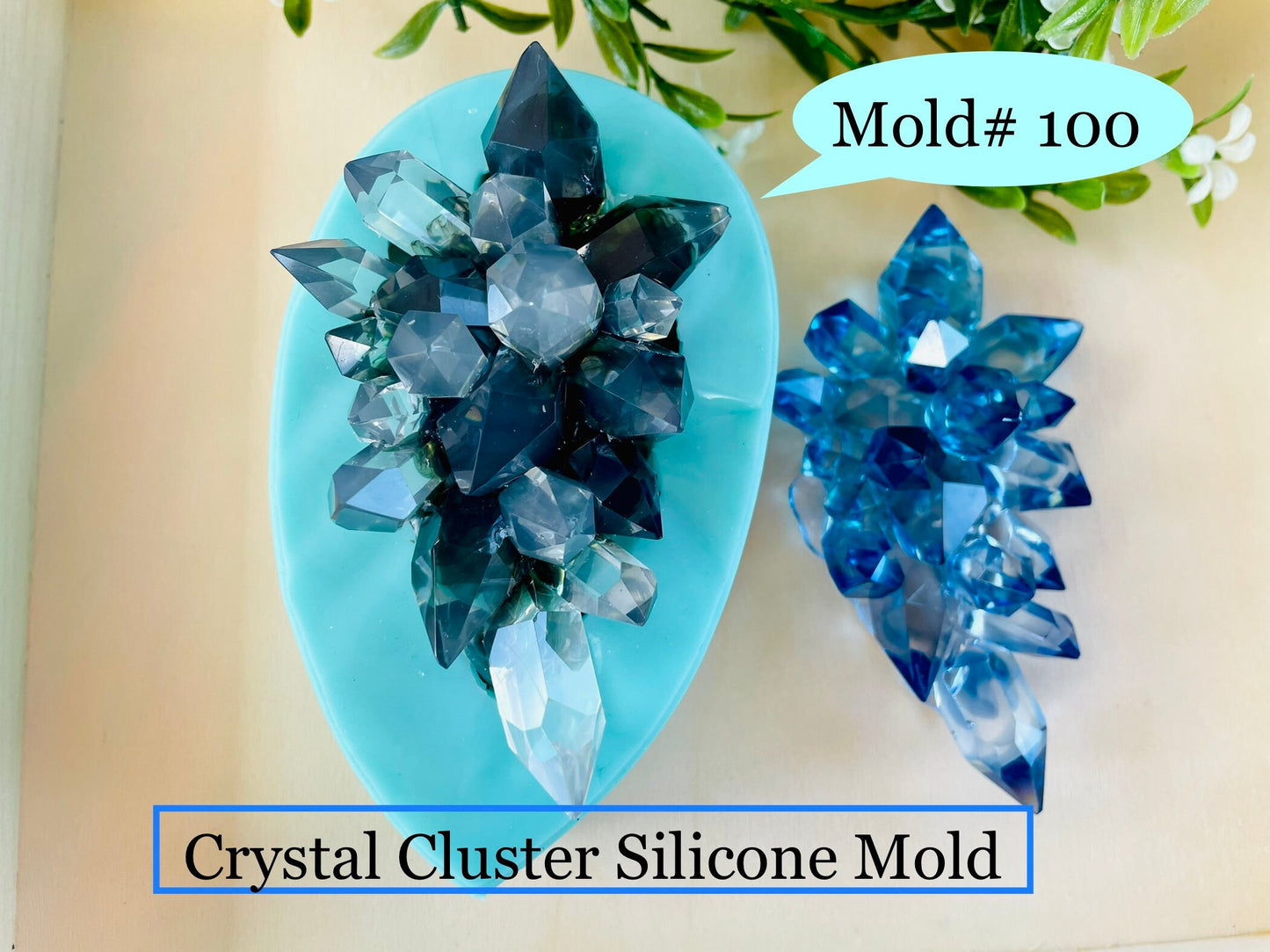 High quality crystal cluster silicone mold || resin crystal silicone mold || Crystal Mold || Mold#100