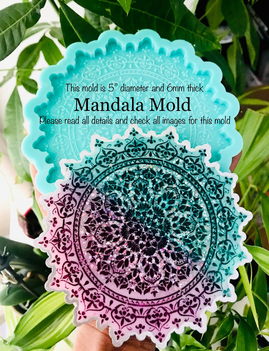 5” mandala silicone resin mold || Coaster silicone Mold