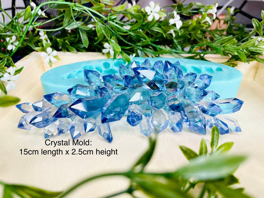Long Crystal Cluster Mold || Platinum Silicone Mold || Crystal Mold || Resin Crystal Mold ||