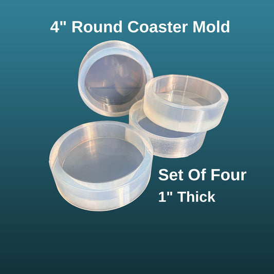 SET OF 4 Coasters - 4" Diameter x 1" Thick